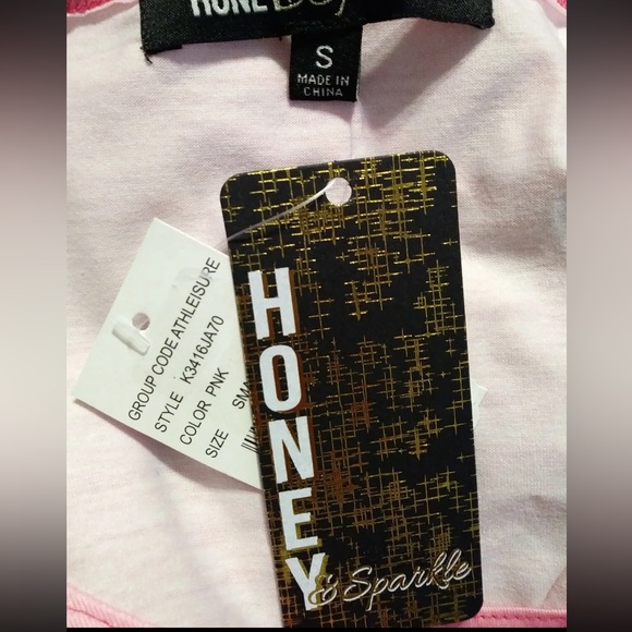 Honey & Sparkle Pink Fade Side Tie Stretch Pocket NWT Tank Top Size Small - Picture 5 of 6